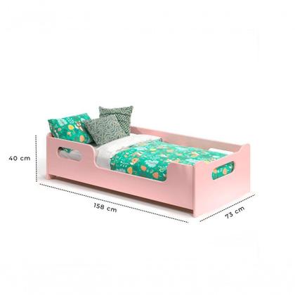 Imagem de Cama Infantil Com Grade De Proteção Rosa