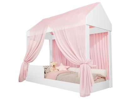 Imagem de Cama Infantil com Voal Rosa Montessoriana Crystal