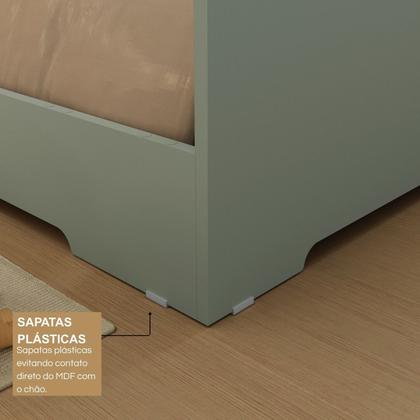 Imagem de Cama Infantil de Casal Montessoriana em 100% MDF Premium Mark Verde/Verti/Castanho
