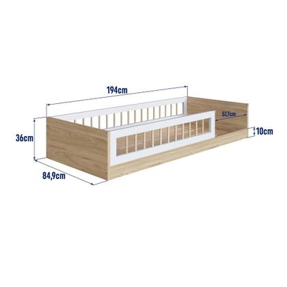 Imagem de Cama Infantil de Chão com Colchão Montessoriana de Solteiro para Menino e Menina com Grade de Proteção Lateral
