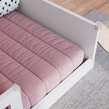 Imagem de Cama Infantil de Chão com Colchão Montessoriana de Solteiro para Menino e Menina com Grade de Proteção Lateral