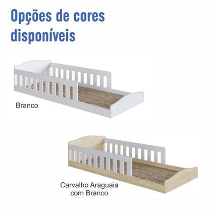 Imagem de Cama Infantil de Chão Montessoriana de Solteiro Menino Menina com Grade Proteção