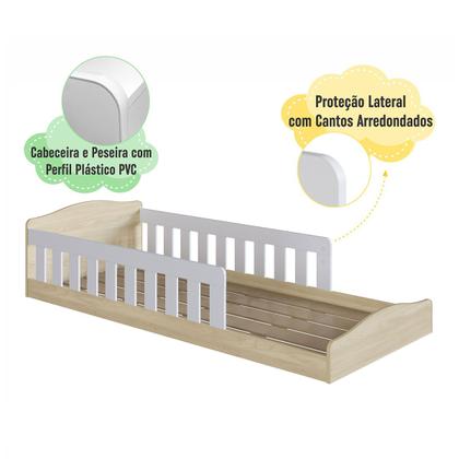 Imagem de Cama Infantil Encanto Montessoriana Carvalho Araguaia/Branco - Completa Móveis