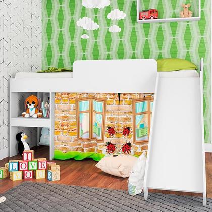 Imagem de Cama Infantil Escorregador 90 Cortina Playground Meu Fofinho