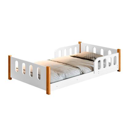 Imagem de Cama Infantil Juvenil Camila com Colchão + Grade de Proteção e Luminária Led - Branca
