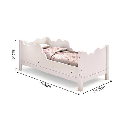 Imagem de Cama Infantil Juvenil Nuvem Colchão Branco com Comada e Guarda Roupa Lara Branco