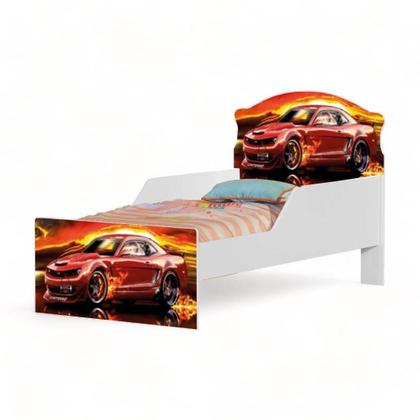 Imagem de Cama Infantil Lívia Adesivada Racer com Colchão Cambel