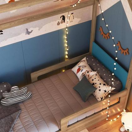 Imagem de Cama Infantil Montessoriana Aveiro com Azul