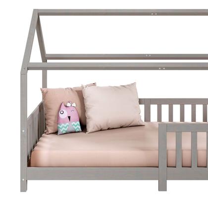 Imagem de Cama Infantil Montessoriana Casa Madeira com Estrado Nina