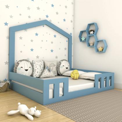 Imagem de Cama Infantil Montessoriana Casal com Casinha Play - Timber Móveis