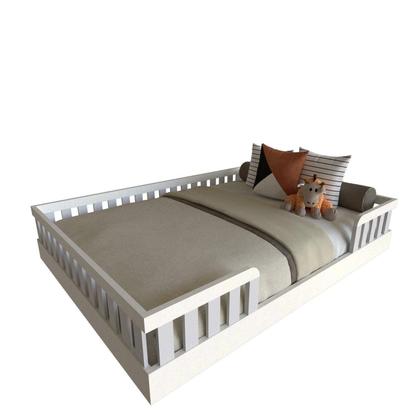 Imagem de Cama Infantil Montessoriana Casal Sol Yescasa Branco/Cinza Cristal