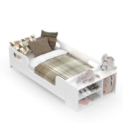 Imagem de Cama Infantil Montessoriana em MDF Aconchego Para Quarto De Criança Com Colchão e Nicho