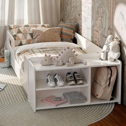 Imagem de Cama Infantil Montessoriana em MDF Aconchego Para Quarto De Criança Com Colchão e Nicho