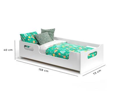 Imagem de Cama Infantil Montessoriana em MDF Encanto Com Colchão E Proteção Lateral