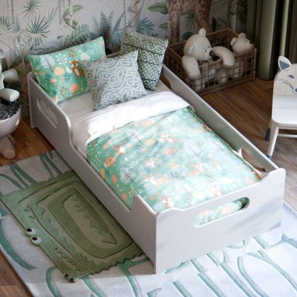 Imagem de Cama Infantil Montessoriana em MDF Encanto Com Colchão E Proteção Lateral