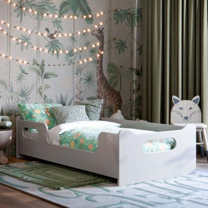 Imagem de Cama Infantil Montessoriana em MDF Encanto Com Colchão E Proteção Lateral