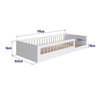 Imagem de Cama Infantil Montessoriana Solteiro Affetto Branco Completa Móveis