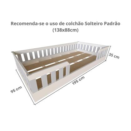 Imagem de Cama Infantil Montessoriana Solteiro Cori Yescasa Branco/Cinza Cristal