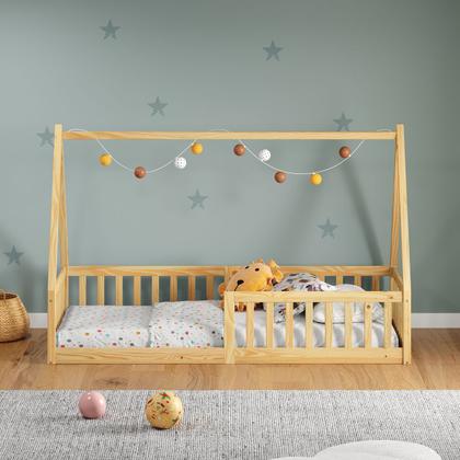 Imagem de Cama Infantil Montessoriana Solteiro Madeira Casinha de Chão Nicolas Natural
