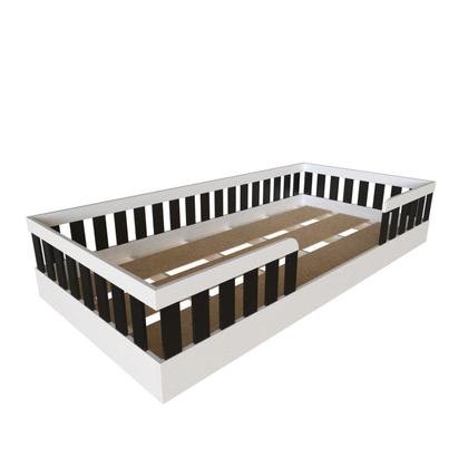 Imagem de Cama Infantil Montessoriana Solteiro Sol Ii Preto/Branco