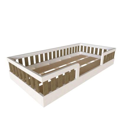Imagem de Cama Infantil Montessoriana Solteiro Sol Marrom/Branco/Carvalho Mel
