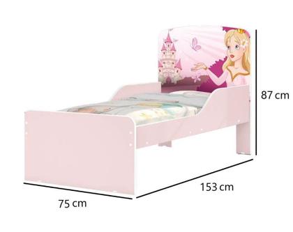 Imagem de Cama Infantil NIC Princesa Com Colchão 100% MDF Cor Rosa