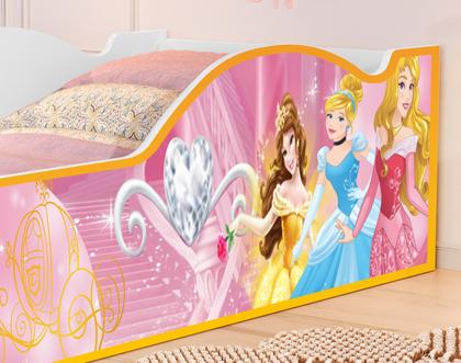 Imagem de Cama Infantil Princesas Com Colchão Menino Menina Casinha Grade Elegante Cercado Solteiro Crianças Caminha Boneca Cabana Resistente Bebê