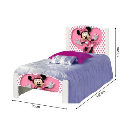 Imagem de Cama Infantil Solteiro Adesivada Minie 