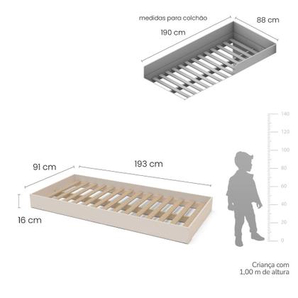 Imagem de Cama Infantil Solteiro Auxiliar Isis Mobikasa