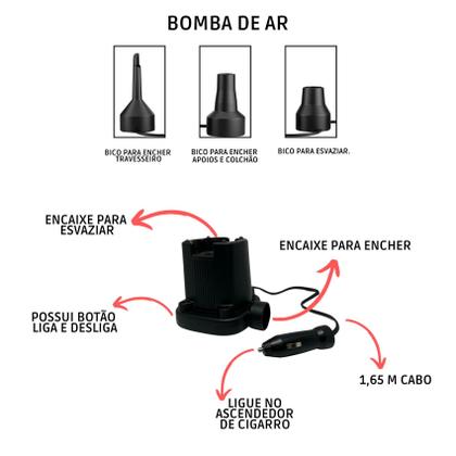 Imagem de Cama Inflável Colchão Carro Bege Viagem SUV Sedan Universal