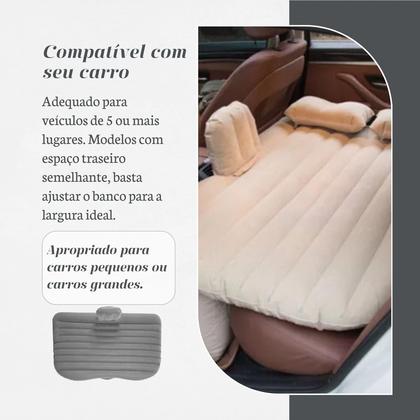 Imagem de Cama Inflável Colchão Carro Veicular Viagem Preto Resistente