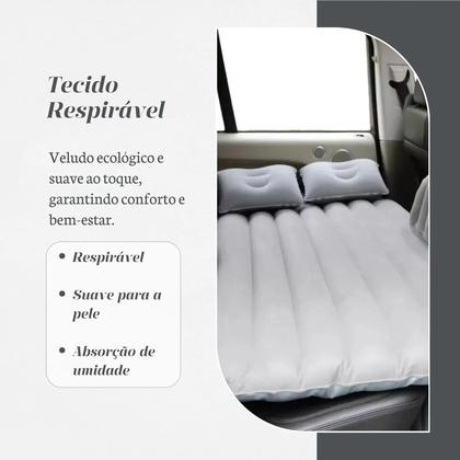 Imagem de Cama Inflável Colchão Carro Veicular Viagem Preto Resistente