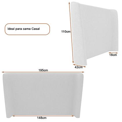 Imagem de Cama Japonesa com Cabeceira Corea Seo Casal Bouclé Off White - Sallar Home