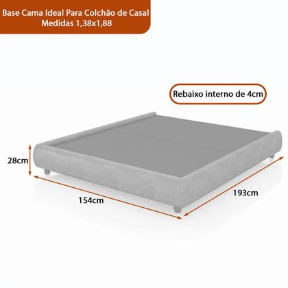 Imagem de Cama Japonesa com Cabeceira Corea Seo Casal Linho Bege - Sallar Home