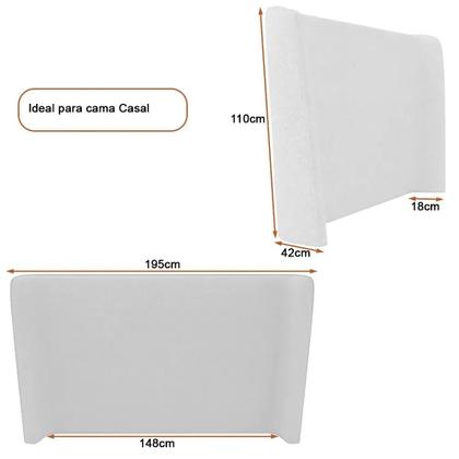 Imagem de Cama Japonesa com Cabeceira Corea Seo Casal Nobuck Marrom - Sallar Home