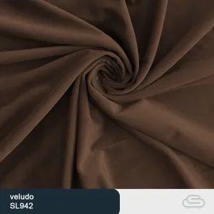 Imagem de Cama Japonesa com Cabeceira Corea Seo Queen Veludo Marrom - Sallar Home