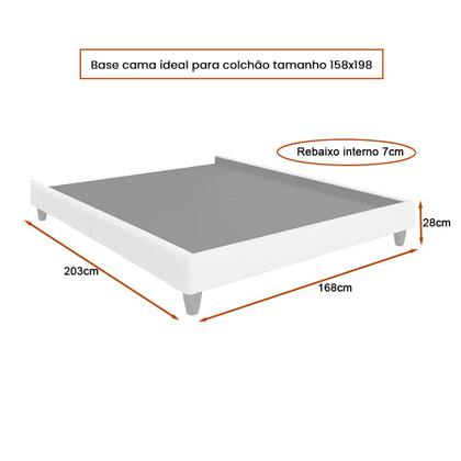 Imagem de Cama Japonesa com Cabeceira Yun Corea Queen Boucle Off White - Sallar Home