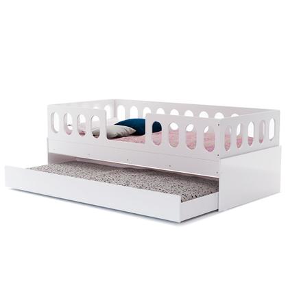 Imagem de Cama Juvenil Lara Solteiro com Cama Auxiliar Branco