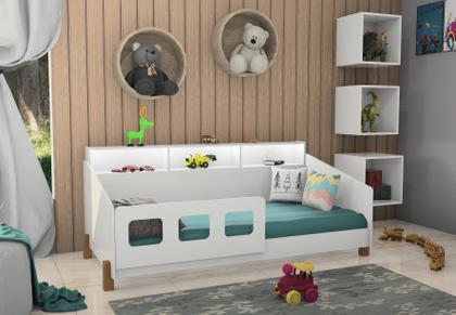 Imagem de Cama Juvenil Mavi com nichos ,grade e Colchão