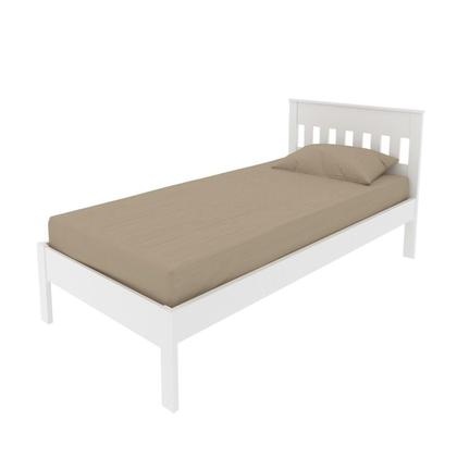 Imagem de Cama Juvenil Solteiro 196x96,7x92cm Alaska Espresso Móveis Branco