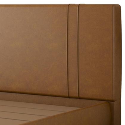 Imagem de Cama King Flutuante Com Cabeceira 195cm Astra W01 material sintético Canela Lyam Decor