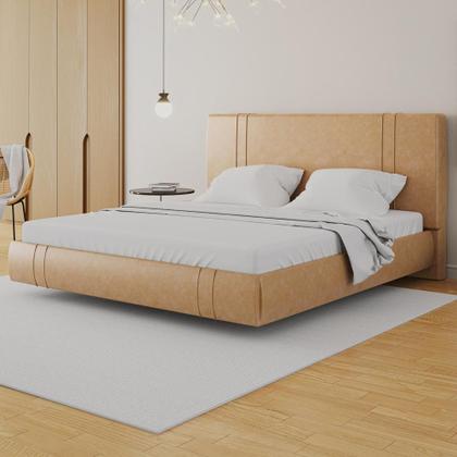 Imagem de Cama King Flutuante Com Cabeceira 195cm Astra W01 material sintético Fendi Lyam Decor