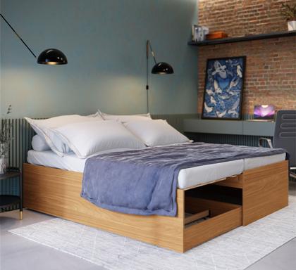 Imagem de Cama Matrix 3 Em 1 Quarto Solteiro Com Auxiliar E Casal Premium Elegante Resistente Reforçada Luxo Moderna