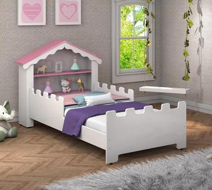 Imagem de Cama Menina Infantil Princesa Castelo Magia Com Colchão
