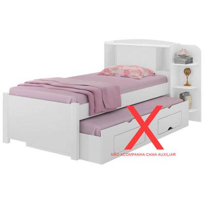 Imagem de Cama Milenio Solteiro 100 MDF Sem Cama Auxiliar Cor Branco 