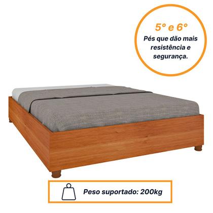 Imagem de Cama Mônaco Casal MDP com Pés PVC Tcil