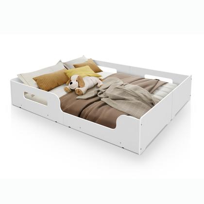 Imagem de Cama Montessoriana Infantil Casal Princesa Menina Moderna 100% Mdf - Branco