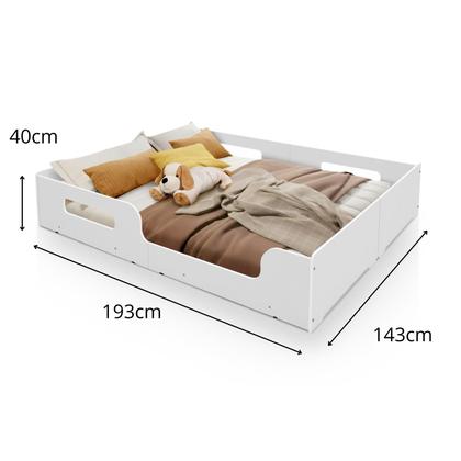 Imagem de Cama Montessoriana Infantil Casal Princesa Menina Moderna 100% Mdf - Branco