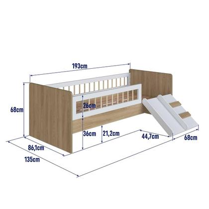 Imagem de Cama Montessoriana Infantil Com Escada e Escorregador 1,93 m