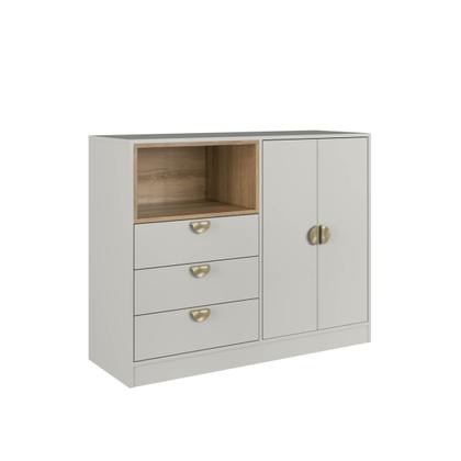 Imagem de Cama Montessoriana Infantil e Cômoda c/ 3 Gavetas e 2 Portas